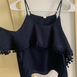 Cold Shoulder Ruffle Top